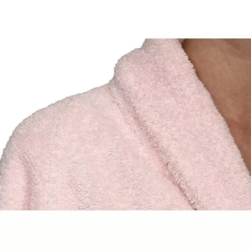 Plush & Absorbent Terry Bath Robe Pink - Picture 3 of 5